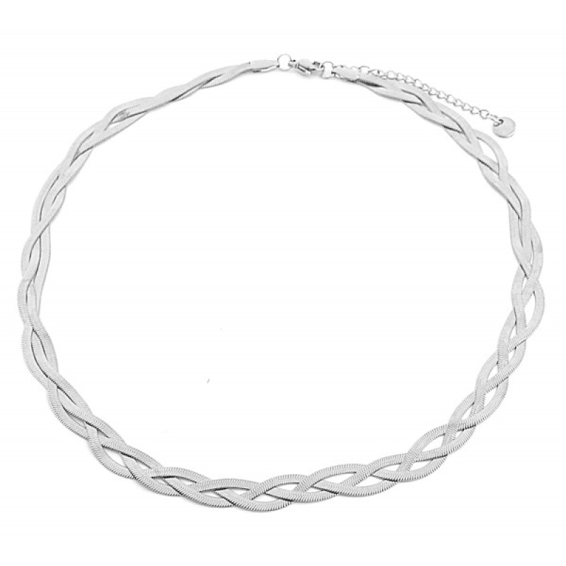 Ketting rvs woven in zilverkleur