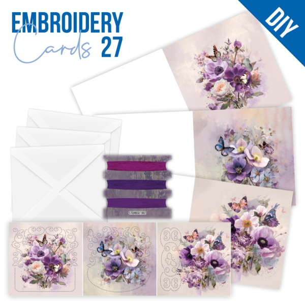 Stitch and Do Cards 027 - Berries Beauties - Purple Flowers