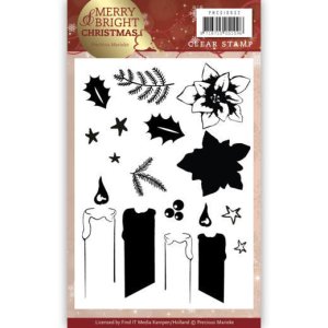  clear stamps Kaars - Merry and Bright Christmas - Precious Marieke