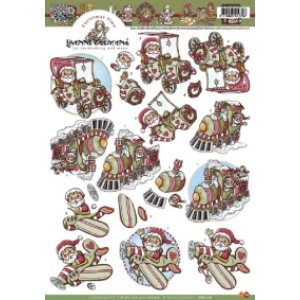 3D knipvel Sheet - Yvonne Creations - Kerstman