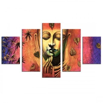 Mona Lisa diamond painting 5 luik: buddha zeer kleurrijk