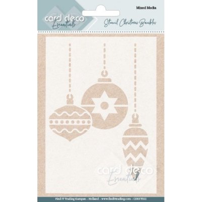 Card Deco Essentials - Mixed Media Stencil - Christmas baubles