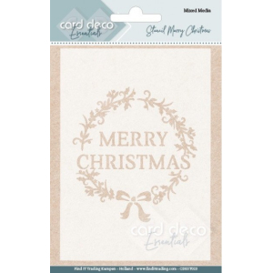 Card Deco Essentials - Mixed Media Stencil - Merry Christmas