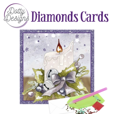 Dotty Designs Diamond Cards - Candle with Purple Bow