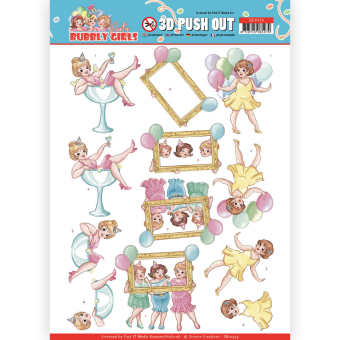 3D Push Out -Let's Have Fun Bubbly Girls Party - By Yvonne Creations