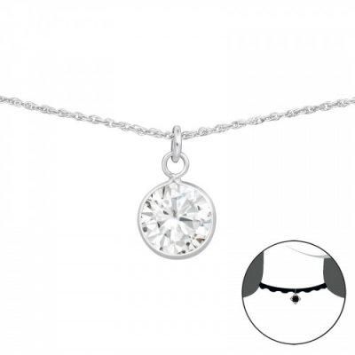 Choker zilver met ronde zirkonia