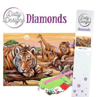Dotty design diamond painting 42x29,7cm: safari 2