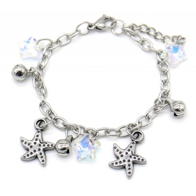 Kinderarmband starfish rvs