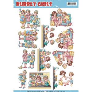  3D-knipvel - Around the House - Bubbly Girls - Yvonne Creations