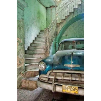 Mona Lisa diamond painting 50x40cm: auto bij trap