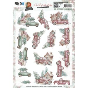 3D pushout sheet- Yvonne Creations - World of Christmas - Christmas Cars