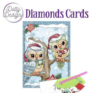 Dotty Designs Diamond Cards - christmas owls