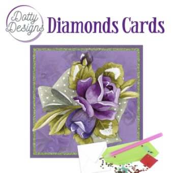 Dotty Designs Diamond Cards -  Purple roses