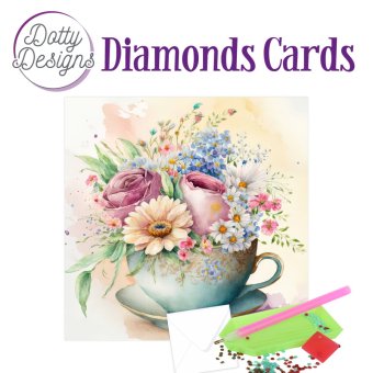 Dotty Designs Diamond Cards -  Cup of blooms 1