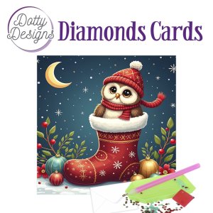 D0tty Design® - Set van 3 diamond painting kerstkaarten 15x15cm (set 28) met kerstdieren