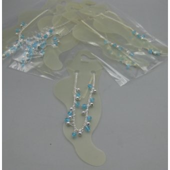 Enkelbandje met blauwe kralen