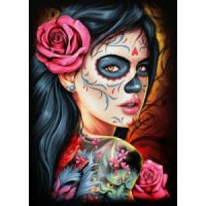 Damond painting canvas 40x30cm, painting 35x25cm: Tattoo women