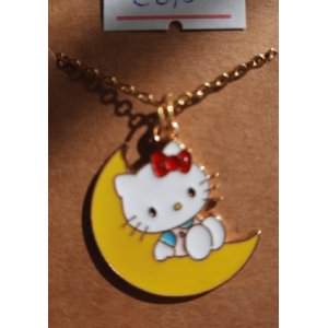 Kinderketting als hanger een kat met maan