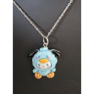 Kinderketting monster blauw met beige