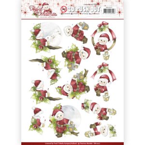  3D-Push Out - Santa on Branch Joyful Christmas -  Precious Marieke