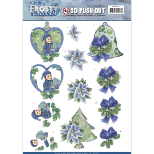 3D Push out - Jeanine's Art - Green Ornaments Frosty Ornaments