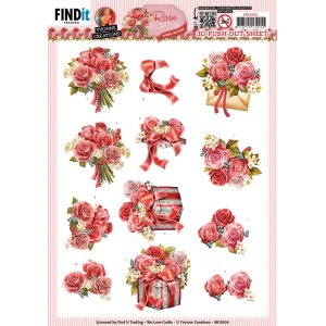  3D-Push Out - Yvonne Creations - Rose decorations - Rose bouquet