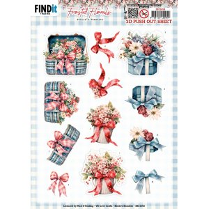 3D Push Out - Berries Beauties - Frosted Florals - Bow