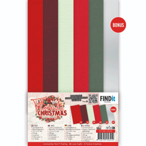 Linen Cardstock Pack - Yvonne Creations - Floral Christmas - 4K